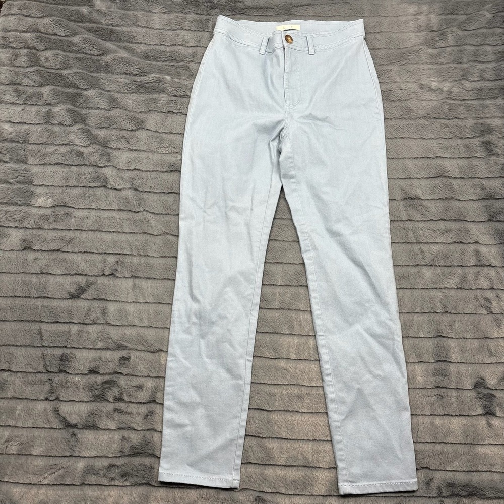 LOFT Womens Light Blue High Rise Skinny Pants Size 2 Cotton Blend Chino Trouser